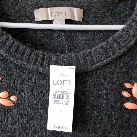 NWT LOFT Embellished Sweater - Picture 2 of 2